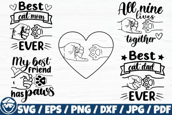 Cat Dad Mom Graphics for Crafts