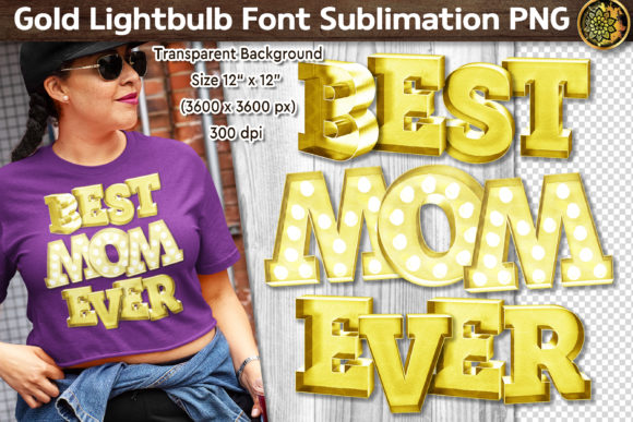 Gold Metal Font for Mother Day Graphics & Crafts