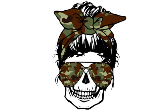 Skull Mom Camo: Bold Graphics for Crafts